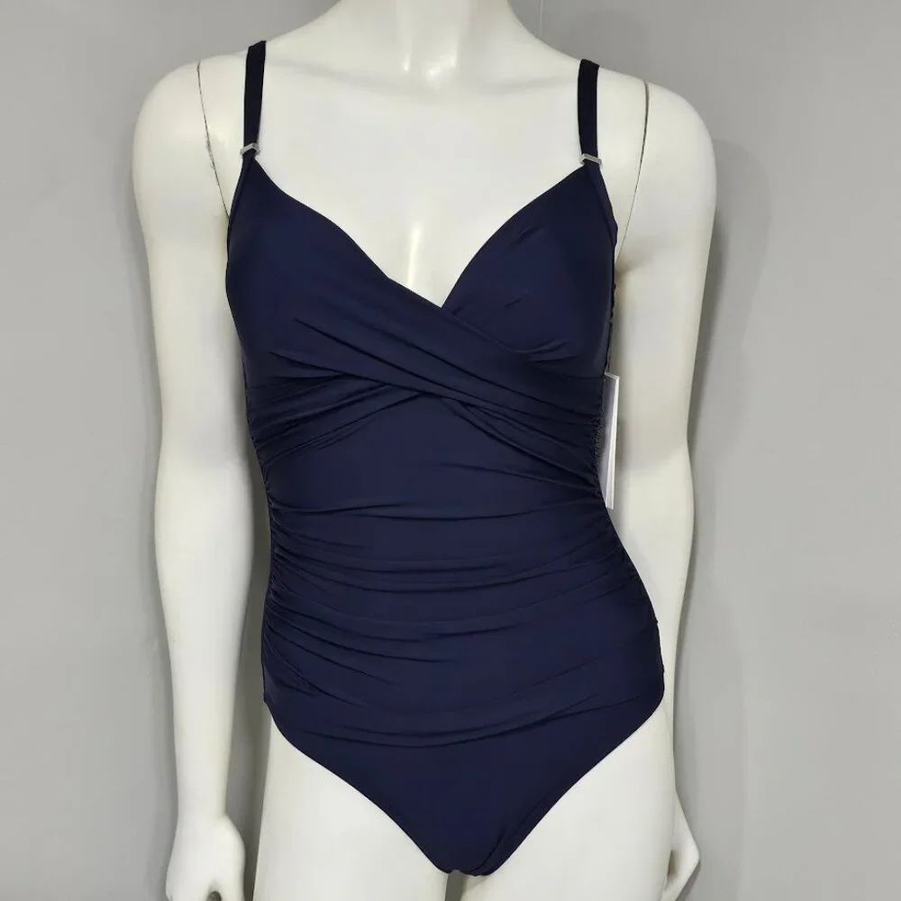 Calvin Klein Twist-Front Tummy-Control One-Piece Swimsuit - Picture 2 of 7